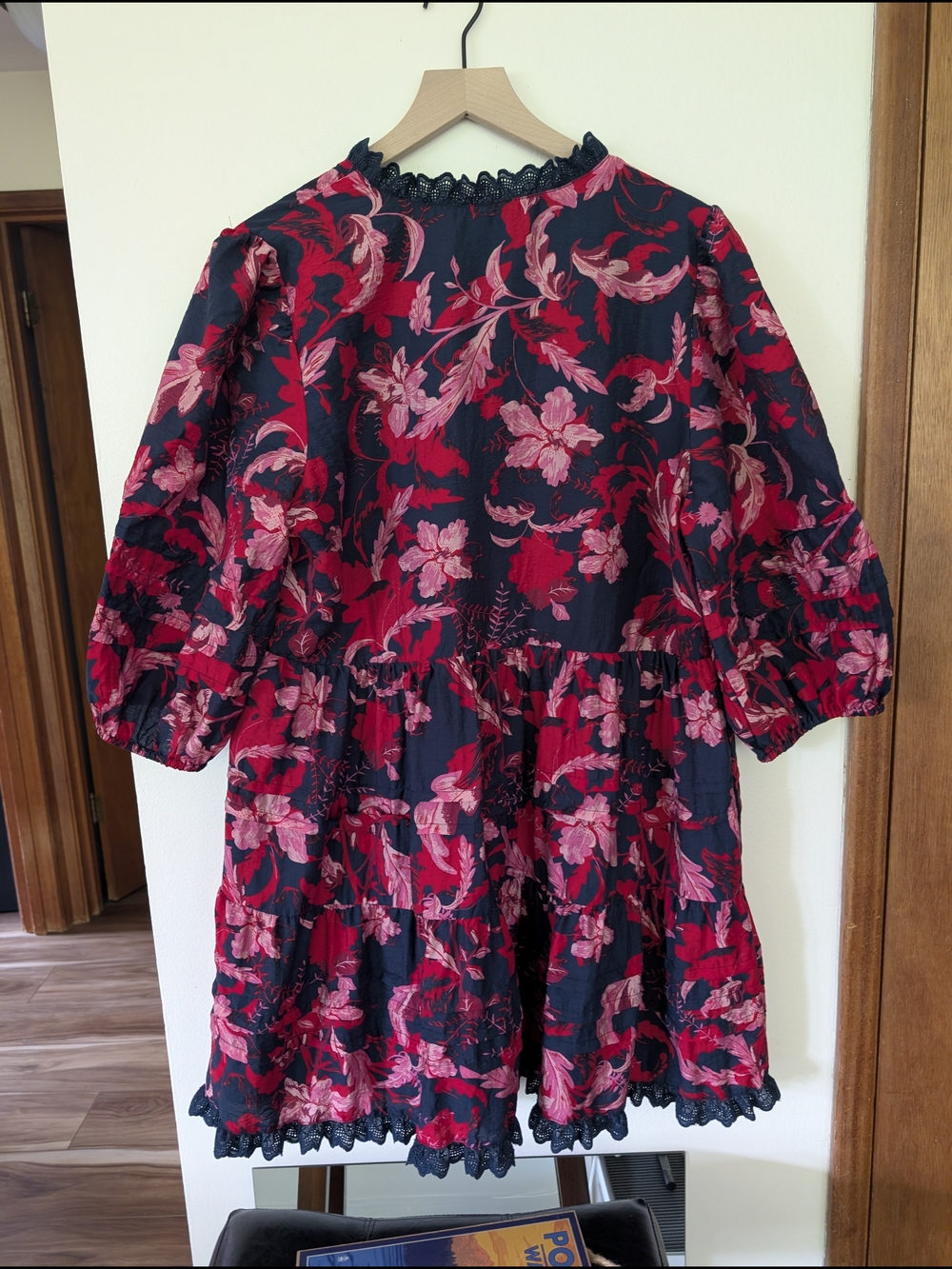 Caslon Navy Lace-Trim Dress XL - Picture 3 of 5
